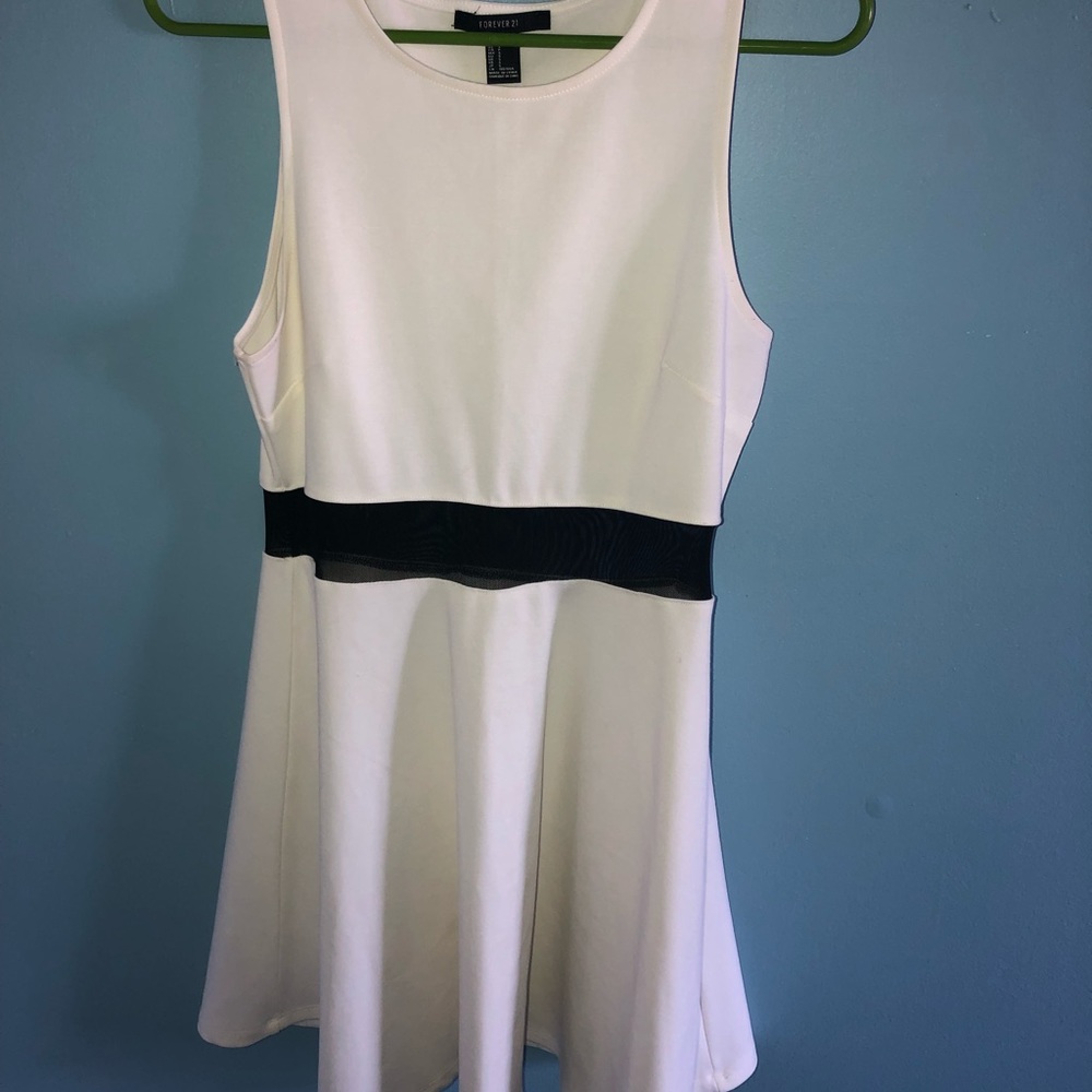 Cotton dress with Sheer middle